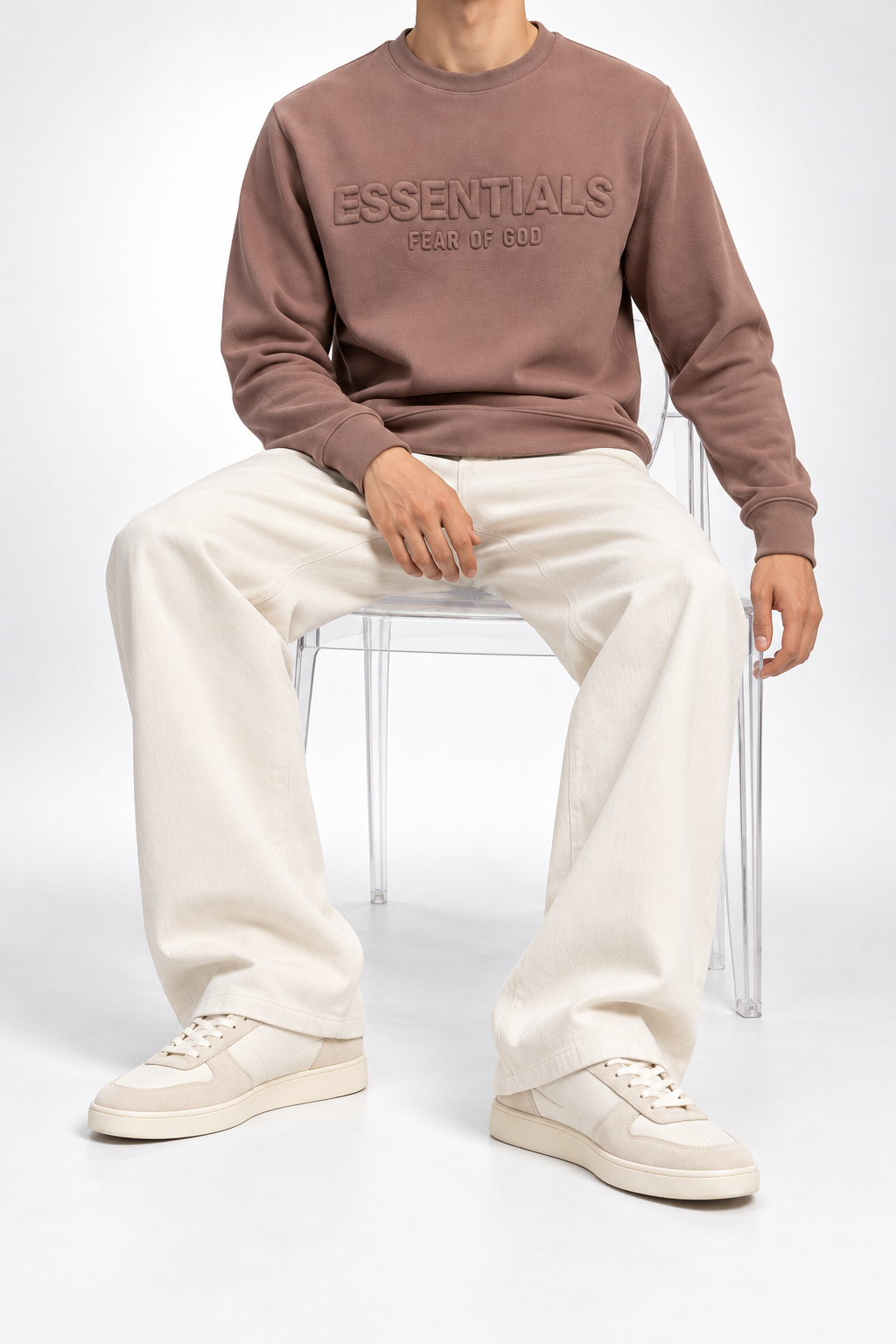 ESS — Dusty-Rose Tonal-Logo Sweatshirt — additional