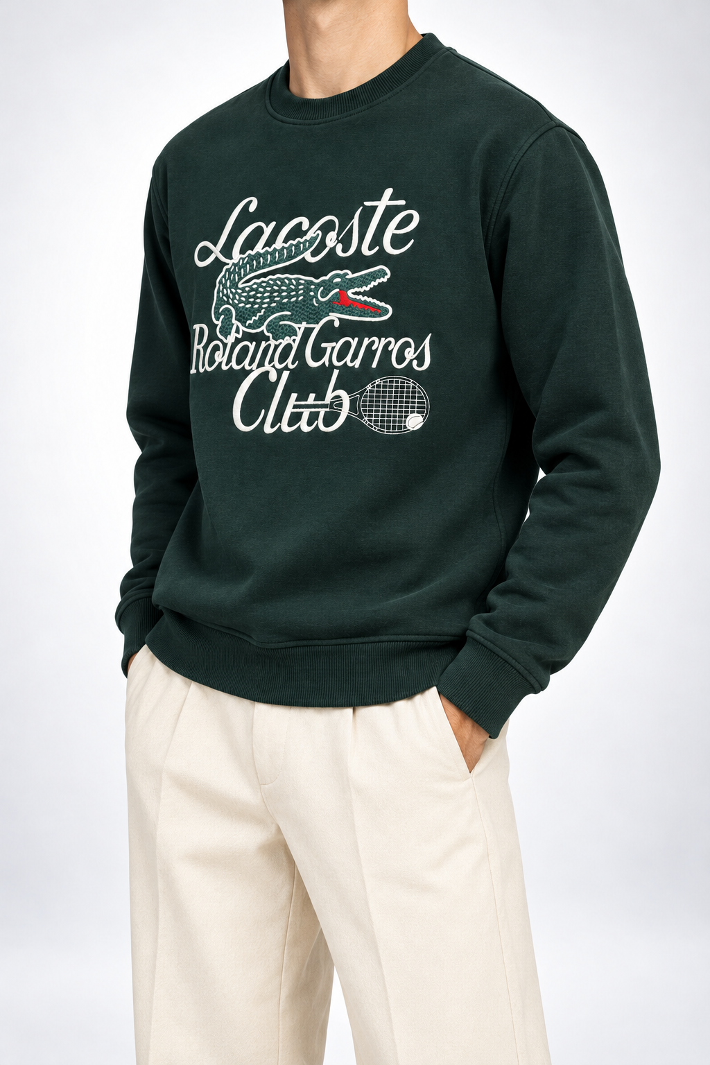 LCST — Dark-Green Roland Garros Club Sweatshirt — side