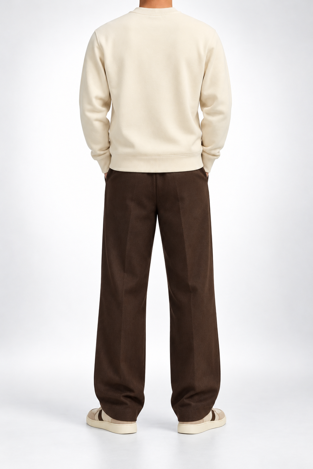 LCST — Cream Paris-Logo Crew-Neck Sweatshirt — back