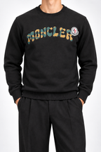MNCLR — Black Camouflage-Logo Crew-Neck Sweatshirt