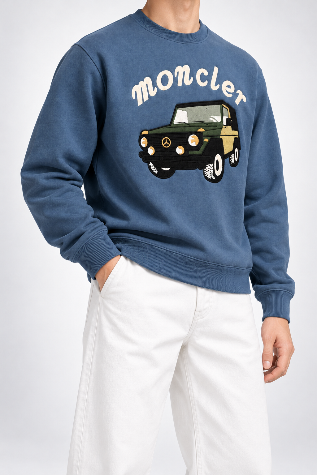 MNCLR — Steel-Blue Off-Road Suv Crew-Neck Sweatshirt — side